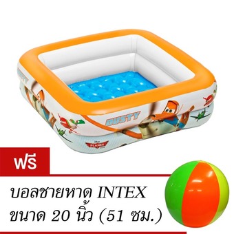 Intex สระเด็กเล็กเพลย์บ๊อซ เพลนส์ รุ่น 57102 (สีส้ม) ฟรี บอลชายหาด 51 ซม.