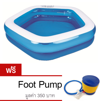 FUN - JILONG สระน้ำเป่าลม รุ่น Pentagon Giant Pool - สีฟ้า (แถมฟรี!!! Foot Pump)