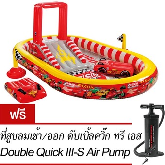 Intex สวนน้ำสไลเดอร์ คาร์ Cars รุ่น 57134 ฟรี ที่สูบลมเข้า/ออก ดับเบิ้ลควิ๊ก ทรี เอส