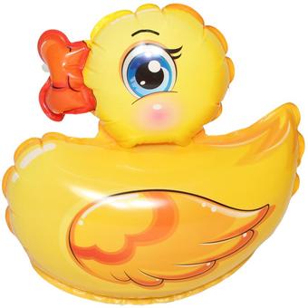 RWR TOY ของเล่นในอ่างน้ำ เป่าลมล้มลุก-ลอยน้ำสัตว์น่ารัก เป็ด สีเหลือง KT3613-16-Duck-Y