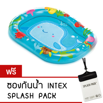 Intex สระเด็ก Lil&#039; Whale Baby Pool ขนาด 112x84x13 ซม. รุ่น 59406 (ฟรีซองกันน้ำIntex)