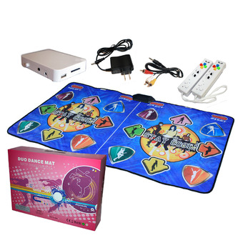 GameDances GD32-WL-D แผ่นเกมส์เต้นออกกำลังกายแบบเต้นคู่ ระบบไร้สาย พร้อมจอยคู่ไร้สาย ต่อทีวีเล่นได้ทันที ภาพคมชัดด้วย กราฟฟิก 32 บิต (สีน้ำเงิน)