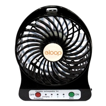 TKspyShop mini fan พัดลมแบบพกพา ลมแรง (สีดำ)