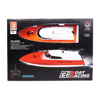 ZT 49MHz Realistic Yacht Toy RC High Performance Racing Boat High-Speed Surfing เรือ แข่ง บังคับวิทยุ (สีส้ม)
