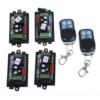 4x AC220V RF Wireless Switch Relay Receiver 2x 1CH Remote Controllers
