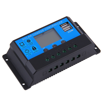 Allwin Hot 20A 12/24V Auto Switch Solar Charge Controller LED Display 2 USB Ports Blue & Black