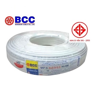 BCC สายไฟ VAF-GRD 2*2.5/2.5 SQ.MM 100 เมตร (1ม้วน)