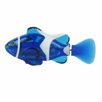 RC Mini Clown Fish Remote Control Infrared Ray Fish Electric Kids Toy Robofish(Blue)