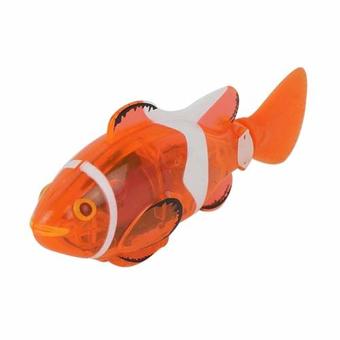 RC Mini Clown Fish Remote Control Infrared Ray Fish Electric Kids Toy Robofish(Orange)