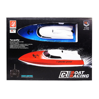 ZT 49MHz Realistic Yacht Toy RC High Performance Racing Boat High-Speed Surfing เรือ แข่ง บังคับวิทยุ (สีฟ้า)