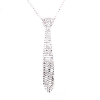 Crystal Tassels Rhinestone Necktie Necklace Wedding Bridal Jewelry Prom