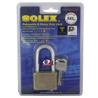 SOLEX กุญแจ Premiun แม่กุญแจ ชนิดยาว รุ่น R45L