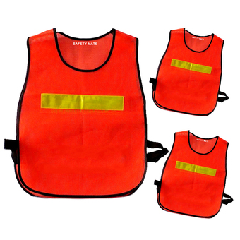 SAFETY MATE เสื้อกั๊กตาข่ายสะท้อนแสง เสื้อจราจร รุ่น 64006 safety Jacket P3 3 ตัว (ส้ม) 1 แถบ