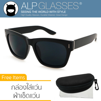 ALP Sunglasses แว่นกันแดด Wayfarer Style รุ่น ALP-0013-BKT-BK (Black/Black)