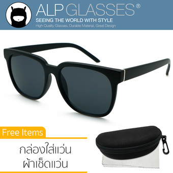 ALP Sunglasses แว่นกันแดด Wayfarer Style รุ่น ALP-0047-BKT-BK (Black/Black)