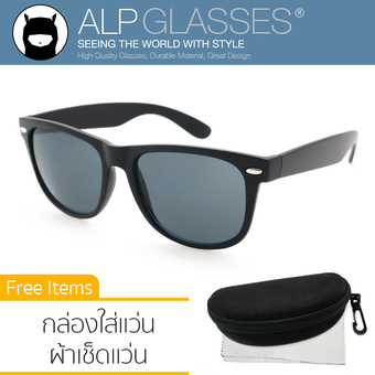 ALP Sunglasses แว่นกันแดด Wayfarer Style รุ่น ALP-0022-BKT-BK (Black/Black)