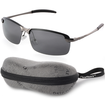 UV400 Polarized Glasses Outdoor Sports Driving Sunglasses Black+Grey Frame OS387-SZ