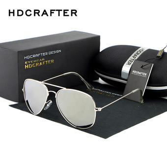 Sunglasses Men Pilot Silver Color Polaroid Lens Titanium Frame Driver Sunglasses Brand Design Original Box Men Oculos - Intl
