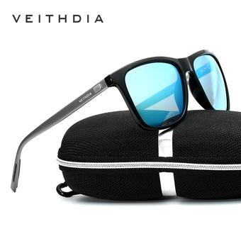 VEITHDIA Brand Unisex Retro Aluminum+TR90 Sunglasses Polarized Lens Vintage Eyewear Accessories Sun Glasses For Men/Women 6108(Blue)