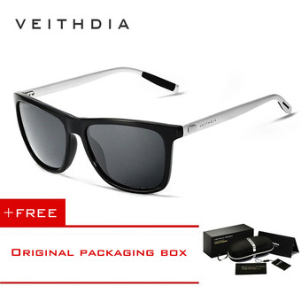VEITHDIA Brand Unisex Retro Aluminum+TR90 Sunglasses Polarized Lens Vintage Eyewear Accessories Sun Glasses For Men/Women 6108（gray） [ Buy 1 Get 1 Freebie ]