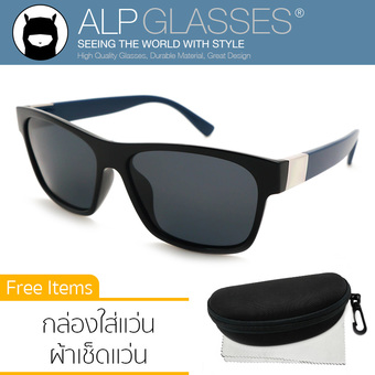 ALP Polarized Sunglasses แว่นกันแดด Wayfarer Style รุ่น ALP-0020-BKT-BKP (Black/Black)