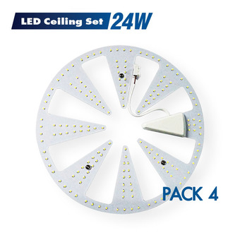 Lighttrio หลอดไฟแอลอีดี LEDเพดานแบบกลมสำหรับเปลี่ยนโคมซาลาเปาเดิม Daylight 24วัตต์ pack 4
