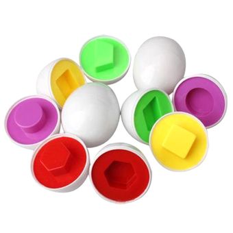 6 Pairings Baby Puzzle Toys Smart Egg Shape Blocks Child Educational Toys Capsule Study White Outside Color for Children Gifts