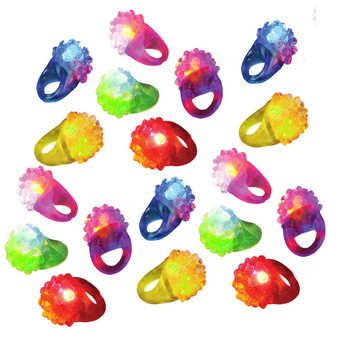 Novelty Flashing LED Bumpy Ring Flashing LED Bumpy Jelly Ring Light-Up Toys 24-pack- Intl