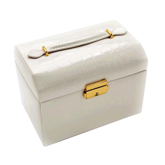 PU Leather Tri-Layer Dual Drawer Jewelry Storage Box Organizer (Intl)