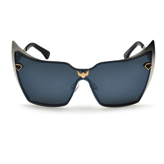 Fashion Big Square Sunglasses Batman Eyeglasses Star Cat Eye Eyewear (White + Grey)