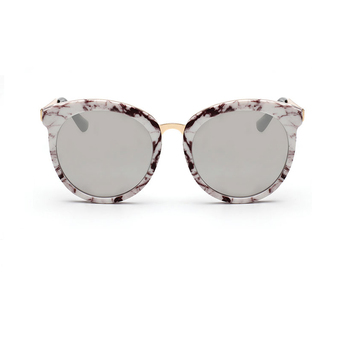 Women's Eyewear Sunglasses Women Mirror Retro Cat Eye Sun Glasses Silver Color Brand Design