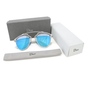 แว่นกันแดด Dior SoReal I187R (Silver/White with Blue Lenses) สีฟ้าเงิน
