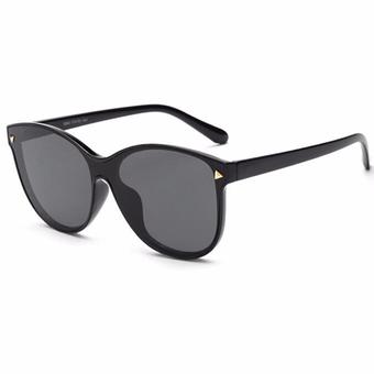 Fashion Sunglasses Large lenses แว่นตากันแดด Polarized รุ่น 1808(Black/Black)(Black Black)