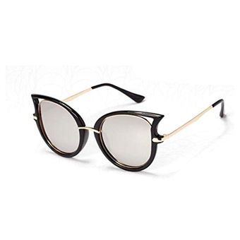 GAMT New Fashion Round Cateye Mirrored Sunglasses For Women Classic Style (Silver, 58) - Intl