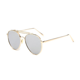 Sunglasses Women Aviator Sun Glasses Silver Color Brand Design