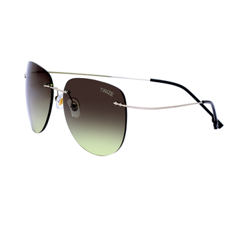 TINIZE 2016 New Fashion Urltra-Light Men Metal Sunglasses Women Rimless Pilot Gradient Sun Glasses With Box 4 Colors TZ206(Silver Frame Gradient Grey Lens) - Intl