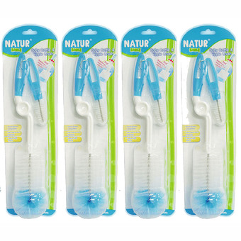 Natur แปรงล้างขวดนม หมุนได้ 360 องศา (แพ็ค 4 ชิ้น)