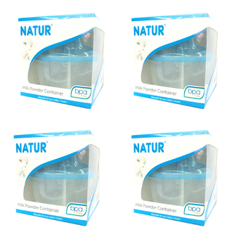 NATUR milk powder container เนเจอร์ กระปุกแบ่งนมผง 3ช่อง (1ช่อง บรรจุนมผงได้ 8 oz) (4 อัน)