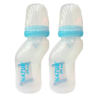 Natur ขวดนม PP ทรงสุขภาพ 4 ออนซ์ (รุ่น 81007) สีฟ้า 2 ขวด