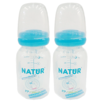 Natur ขวดนม PP ทรงกลม 4 ออนซ์ (รุ่น 81001) 2 ขวด