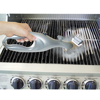 MC Best Barbecue Grill Cleaner Wire Brush ABS BBQ Handle Cleaning Brush Tools Gray - intl