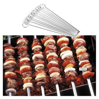 Amart 12PCS BBQ Iron Grill Skewers Outdoor 20CM