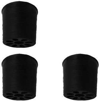 papamami Pots Round Black Plastic กระถางพลาสติกกลมสีดำ3นิ้ว4ใบ