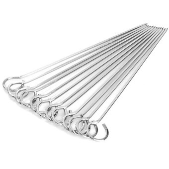 12PCS BBQ Barbeque Skewers Needle 20cm Utensil Fork Iron Outdoor Camping