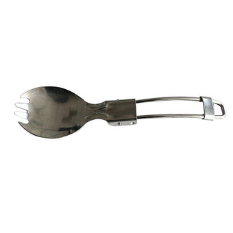 Camping Foldable Spork Stainless Steel Silver - Intl