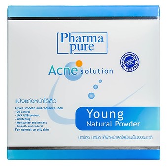 PharmaPure Acne Solution Young Natural Powder แป้งป้องกันสิว 11.5g.