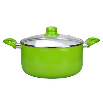 Koorkinoor หม้อเคลือบเซรามิค 22 x 9.5 ซม. พร้อมฝาแก้ว รุ่น HSP01