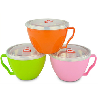 FOFO ชุด ถ้วย บรรจุอาหาร สไตล์เกาหลี 900 ML. 2 ใบ/ชุด (คละสี)