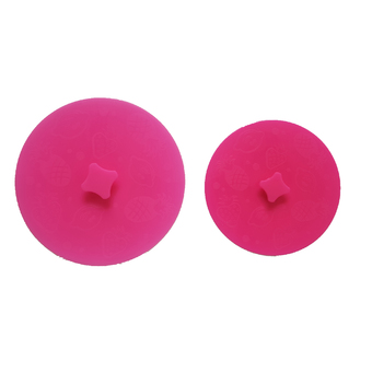 FOFO ชุด ฝาปิดซิลิโคนขนาดใหญ่ ถนอมอาหาร ร้อน เย็น + ขนาดเล็ก (สีชมพู)