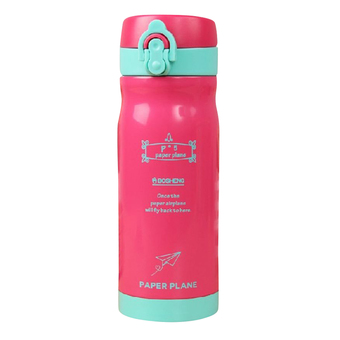 FOFO กระติกน้ำสุญญากาศ เก็บอุณหภูมิ พกพา รุ่นฝากด 350 ML. - สีชมพู